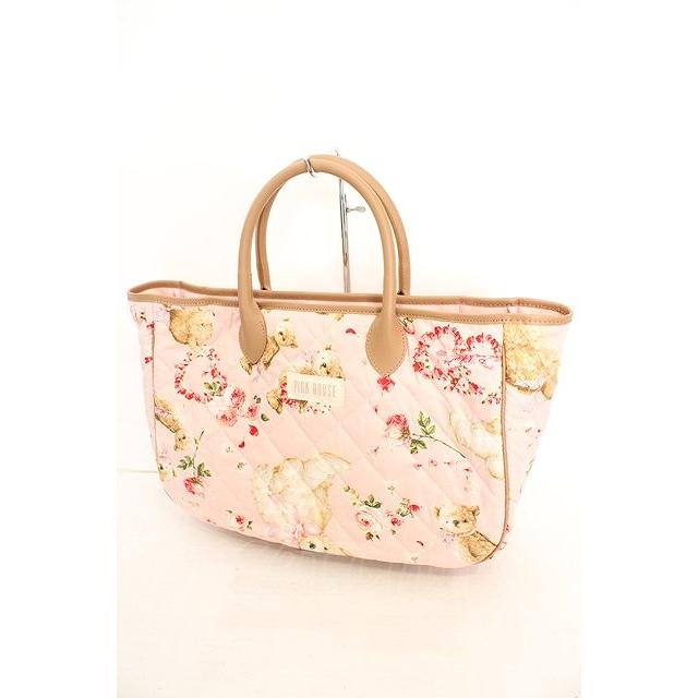 PINK HOUSE / テディローズプリントキルティングバッグ 苺ミルク O-26