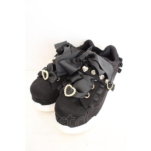 Lizlisa ビジューベルト厚底スニーカー ブラック LIZ LISA / ビジューベルト厚底スニーカー S クロ O-26-08-12-2003-LO