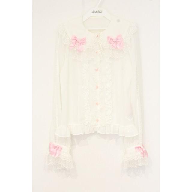 angelic pretty リボンレースブラウス　ピンク Angelic Pretty / ドレッシーリボンレースブラウス（2026） シロ
