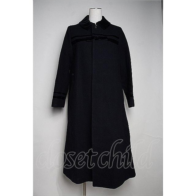 Jane Marple / Royal melton velvet ribbon long coat I-22-12-30-017i