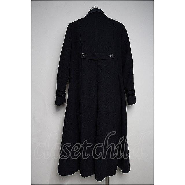  melton velvet ribbon coat　ネイビー Jane Marple / Royal melton velvet ribbon long coat I-22-12-30-017i