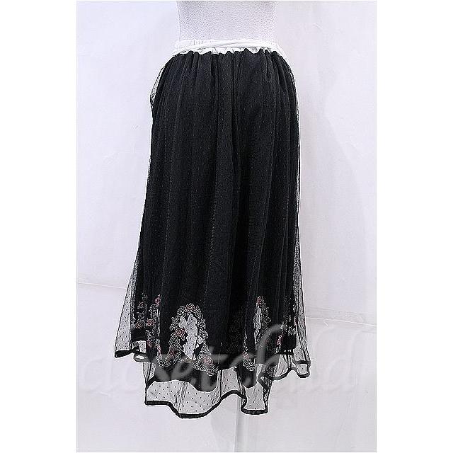 【新品】axes femme ディズニー ミニー スカート 黒 axes femme / ディズニー/ミニー刺繍スカート I-23-03-02-055i-1