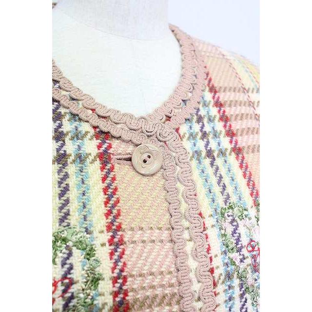 PINK HOUSE / ハートローズ刺繍チェックジャケット I-23-08-11-4010-1