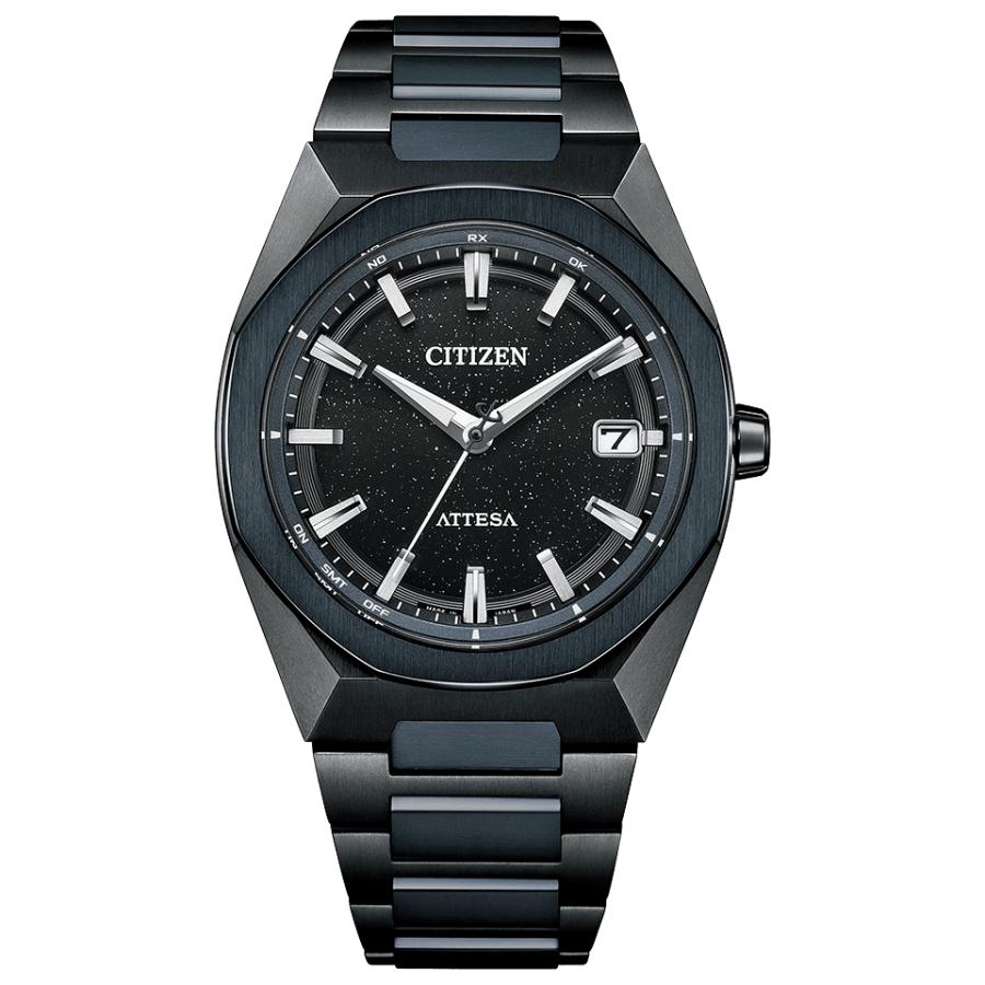 CITIZEN ATESSA シチズン アテッサ CB3046-76E 正規品 光発電 エコ・ドライブ 電波 10気圧防水 スーパーチタニウム ブラック ダークブルーの画像