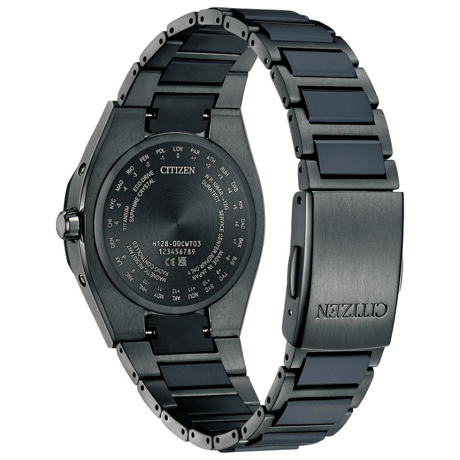 CITIZEN ATESSA シチズン アテッサ CB3046-76E 正規品 光発電 エコ・ドライブ 電波 10気圧防水 スーパーチタニウム ブラック ダークブルーの画像