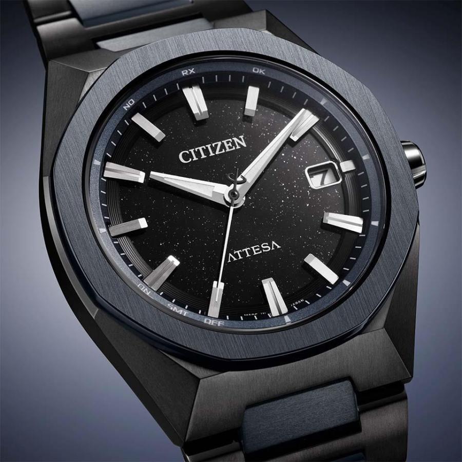 CITIZEN ATESSA シチズン アテッサ CB3046-76E 正規品 光発電 エコ・ドライブ 電波 10気圧防水 スーパーチタニウム ブラック ダークブルーの画像