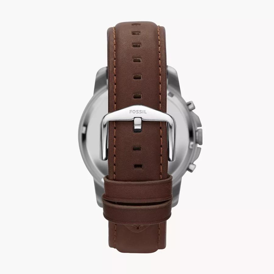 FOSSIL フォッシル FW99X0115 正規品 GRANT 5気圧防水  電池式  クロノグラフ シルバー ブラック ブラウンレザー ステンレススチールの画像