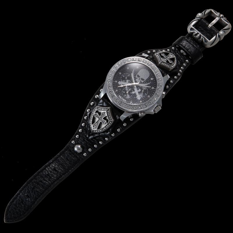 VOLTAGE 正規品 VO-013SIX-02B SENTINEL9 センチネル ブラック 黒 ヴォルテージ レザーベルト クロノグラフ 腕時計 メンズウォッチ｜clost｜04