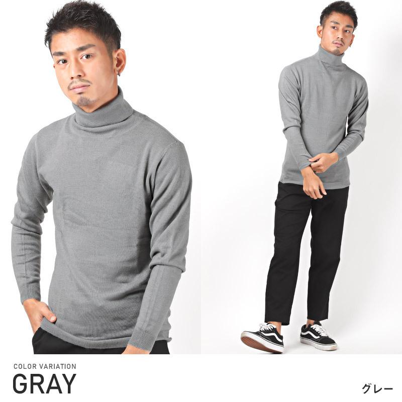 ニット メンズ トップス 秋冬 無地 薄手 ハイゲージ カシミアタッチ