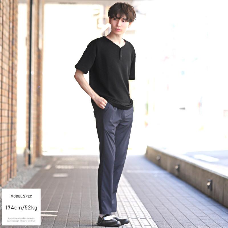 Tシャツ メンズ トップス ルーズ 総柄 ストライプ柄 無地 ヘンリーネック シアサッカー 半袖 ビター系 |  | 10