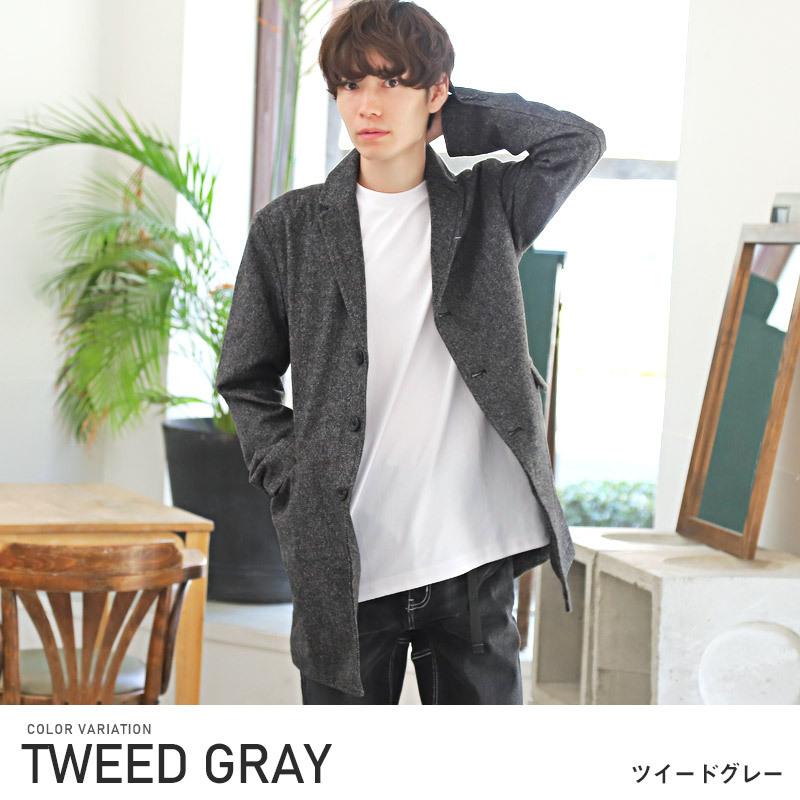 チェスターコート メンズ アウター チェック柄 千鳥柄 総柄 メルトンウール ロング丈 コート |  | 18