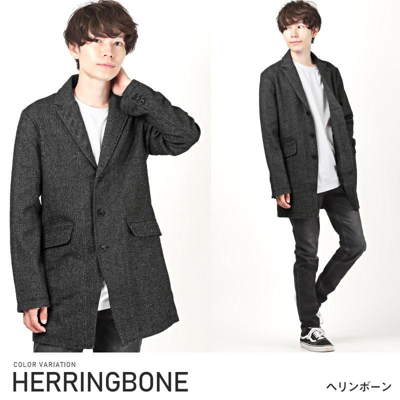 チェスターコート メンズ アウター チェック柄 千鳥柄 総柄 メルトンウール ロング丈 コート |  | 22