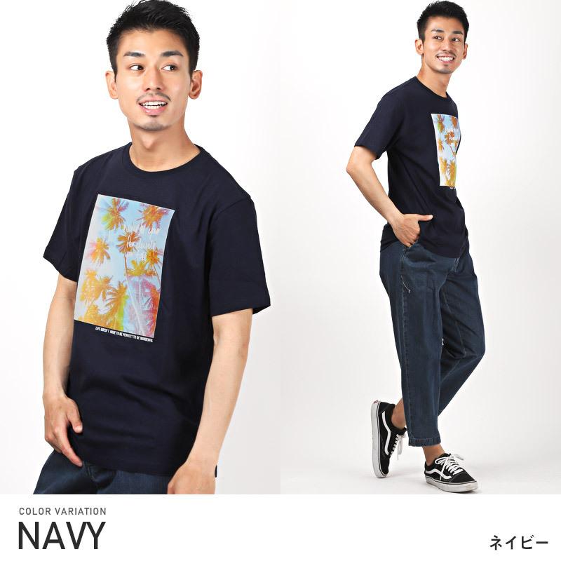 Tシャツ メンズ トップス 韓国 韓国系 サーフ ビーチ プリント ロゴ