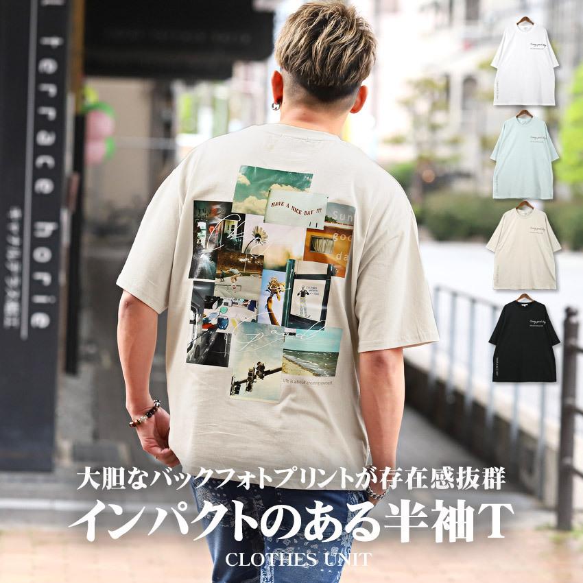 Tシャツ メンズ トップス 韓国 韓国系 ストリート コラージュ ロゴ