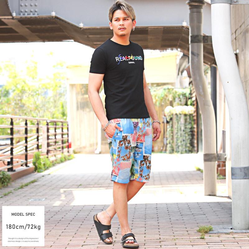 セール ショートパンツ メンズ ボトムス サーフ スウェット フォト コラージュ イージー aa1601CLOTHES UNIT