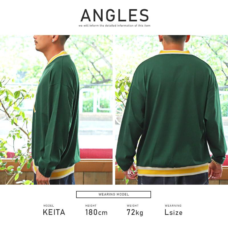 ロンT メンズ 長袖Tシャツ トップス Vネック カレッジロゴ 刺繍 ルーズ ストリート |  | 12