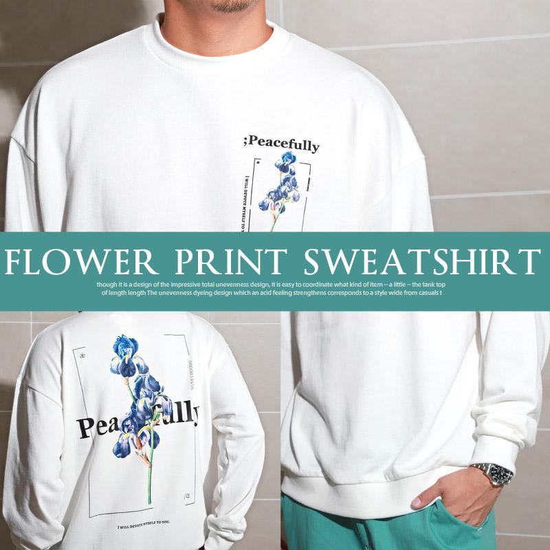 トレーナー メンズ トップス スウェット ビッグシルエット プリント 花 ストリート |  | 09