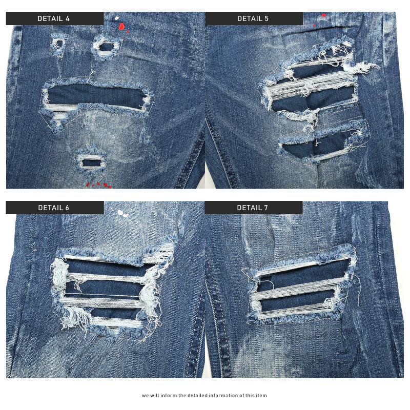 ▲送料無料▲ デニムパンツ メンズ ボトムス スキニー ダメージ加工 リペア ペンキ |  | 13