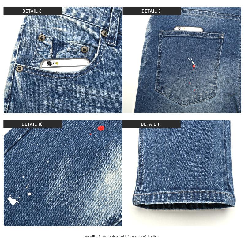 ▲送料無料▲ デニムパンツ メンズ ボトムス スキニー ダメージ加工 リペア ペンキ |  | 14