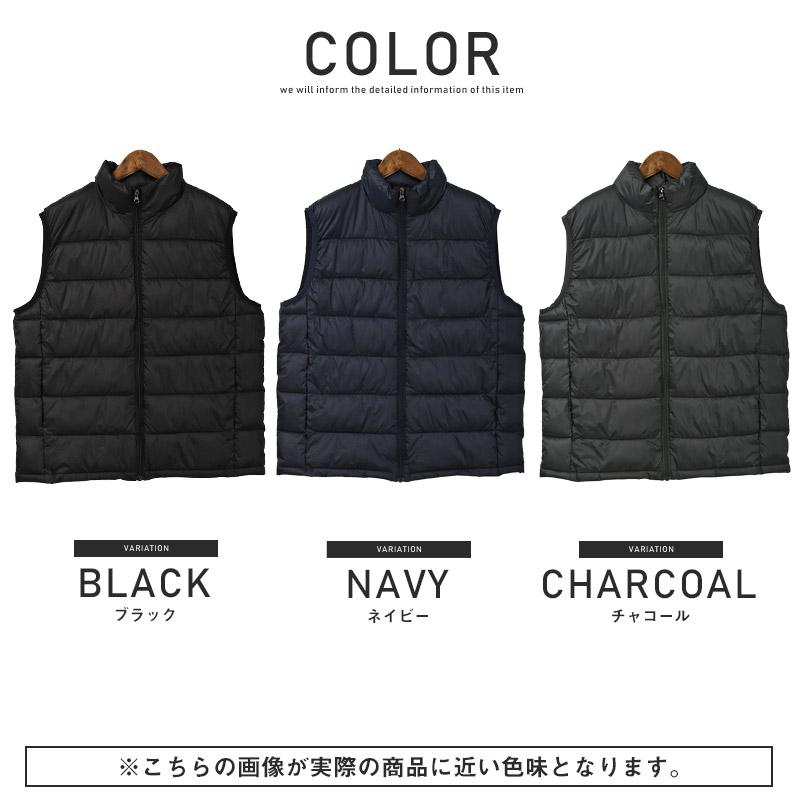 中綿ベスト メンズ アウター ダウンタッチ 高密度 ナイロン 暖か スタンドカラー |  | 04