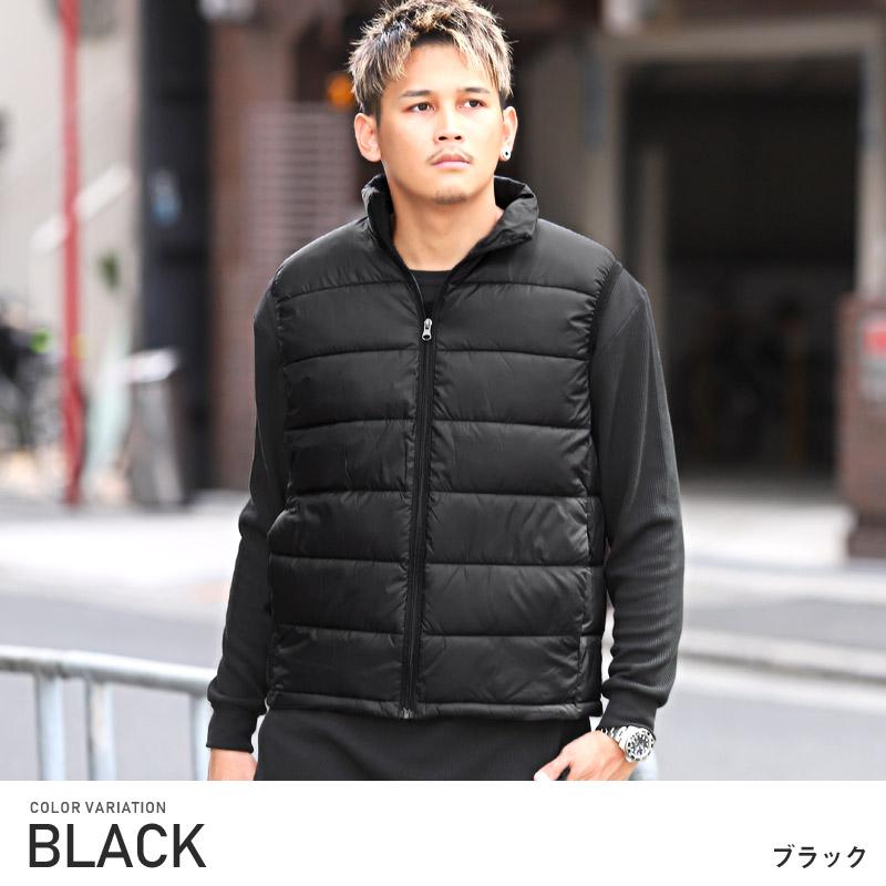 中綿ベスト メンズ アウター ダウンタッチ 高密度 ナイロン 暖か スタンドカラー |  | 07