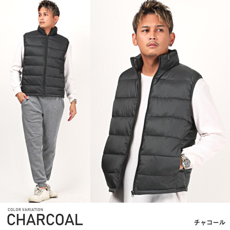 中綿ベスト メンズ アウター ダウンタッチ 高密度 ナイロン 暖か スタンドカラー |  | 10