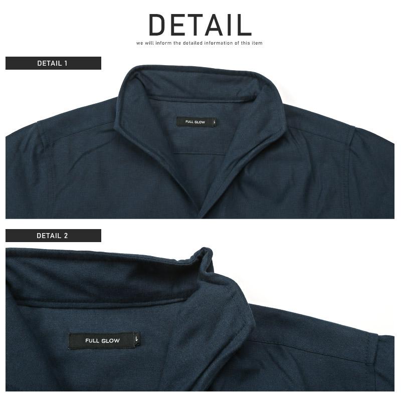 イタリアンカラーシャツ メンズ トップス 7分袖シャツ