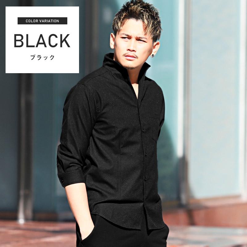 イタリアンカラーシャツ メンズ トップス 7分袖シャツ オックスフォード 無地 大人 |  | 07