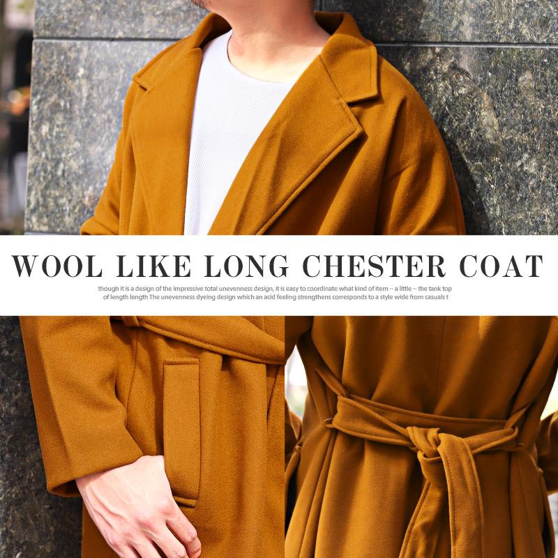 セール ▲送料無料▲ チェスターコート メンズ アウター ロング丈 ウールライク 大人 秋冬 |  | 08