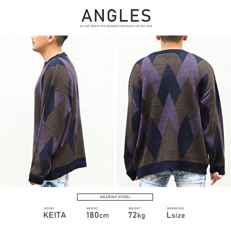 ▲送料無料▲ ニット メンズ トップス モヘアライク 起毛 ビッグシルエット 総柄 |  | 12