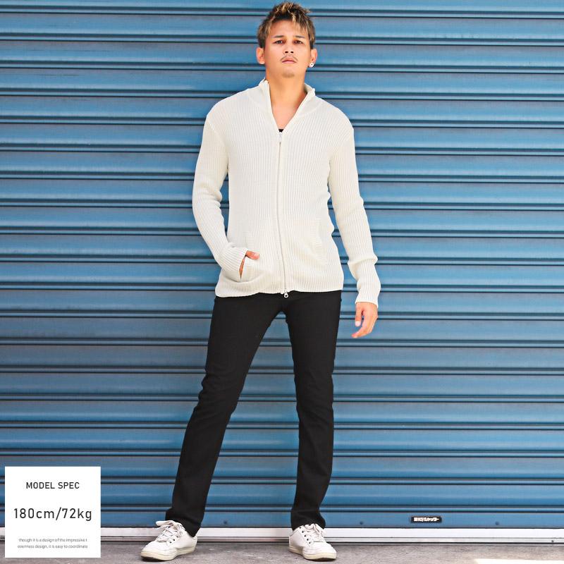 ニット ジャケット ブルゾン メンズ アウター リブ編み ジップアップ ハイネック |  | 09