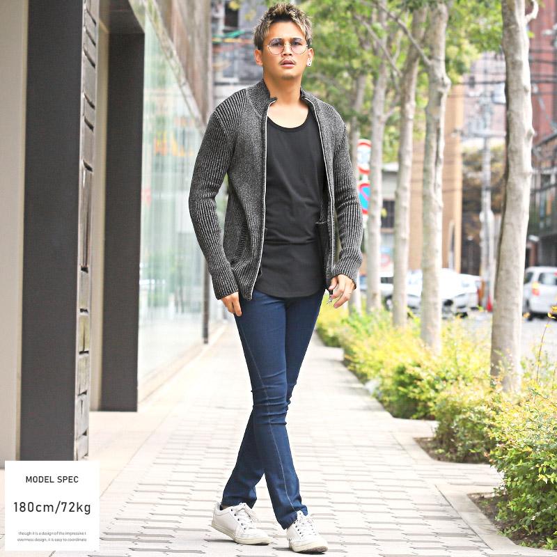 ニット ジャケット ブルゾン メンズ アウター リブ編み ジップアップ ハイネック |  | 11