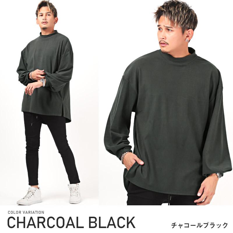 【ハチヤーズ】美品 モックネック 長袖 ブラック Mサイズ メンズ セール ロンT メンズ トップス 長袖Tシャツ モックネック フリース