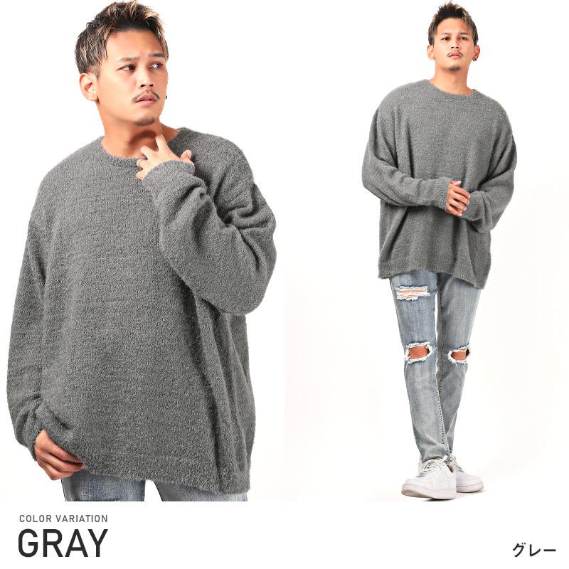 ニット メンズ セーター トップス シャギーニット ボーダー 無地 起毛 ルーズ 秋冬 |  | 19