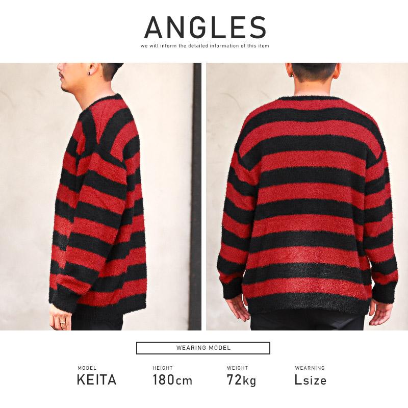 ニット メンズ セーター トップス シャギーニット ボーダー 無地 起毛 ルーズ 秋冬 |  | 22