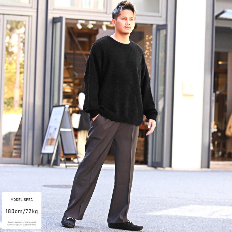 AURALEE シャギーニット　ブラック　コットンニット　セーター　メンズ　無地 ニット メンズ セーター トップス シャギーニット ボーダー 無地 起毛