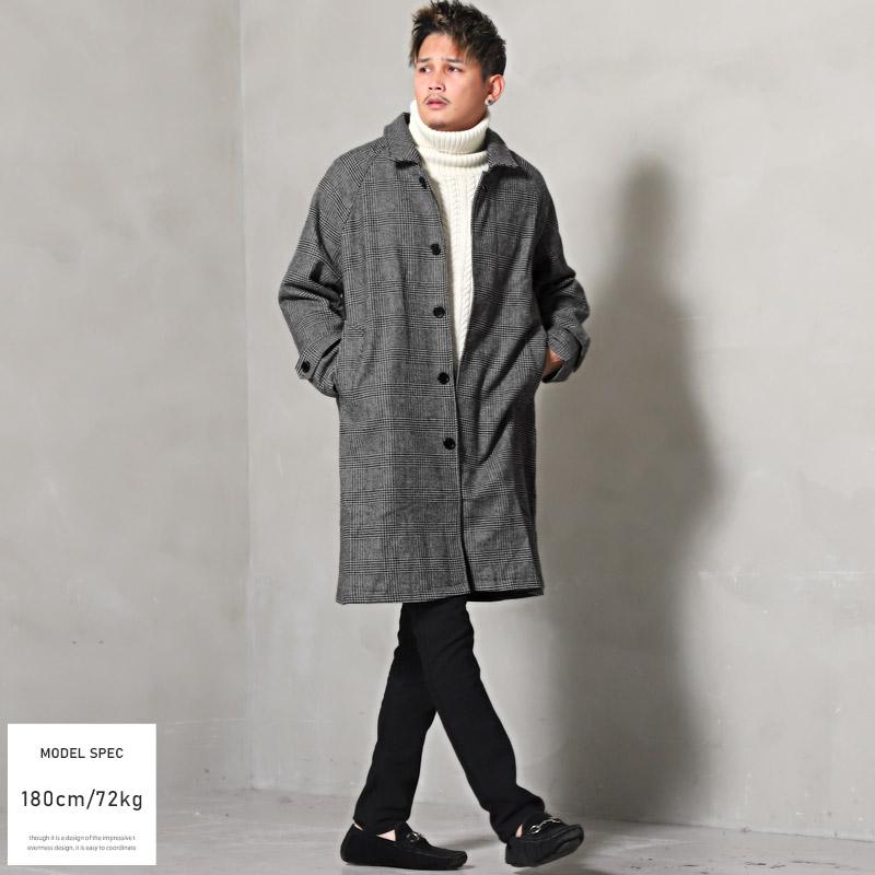 セール ▲送料無料▲ ステンカラーコート メンズ アウター ウール混 ウールコート チェック |  | 05