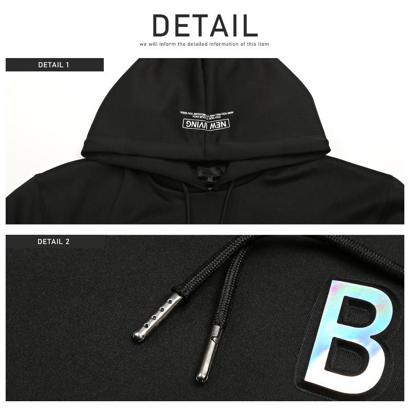 セール パーカー メンズ トップス プリント ロゴ エンボス 箔 ストレッチ プルオーバー |  | 09