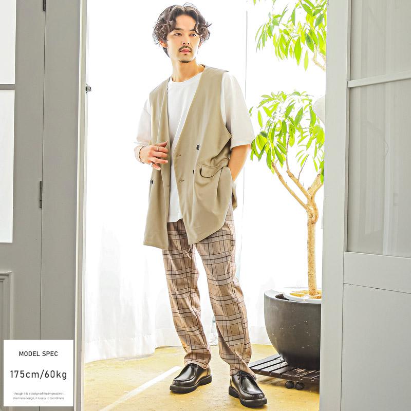 セール ジレ ベスト メンズ トップス スウェード ダブル ロング丈 無地 |  | 05