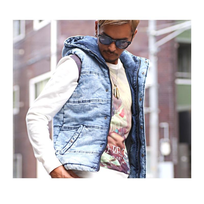 セール ベスト メンズ 中綿 ジャケット 中綿ベスト デニム カモフラ