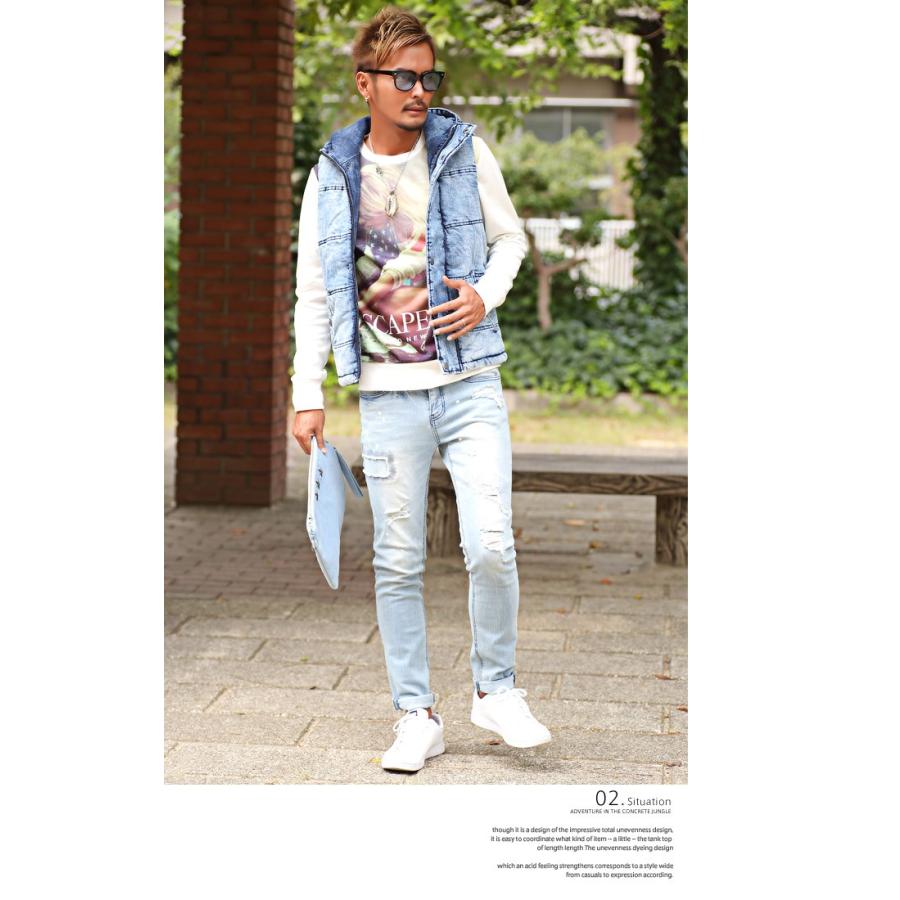 セール ベスト メンズ 中綿 ジャケット 中綿ベスト デニム カモフラ