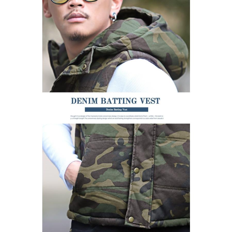 セール ベスト メンズ 中綿 ジャケット 中綿ベスト デニム カモフラ