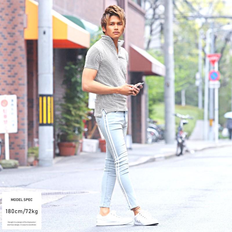 ポロシャツ メンズ イタリアンカラー 半袖 シアサッカー