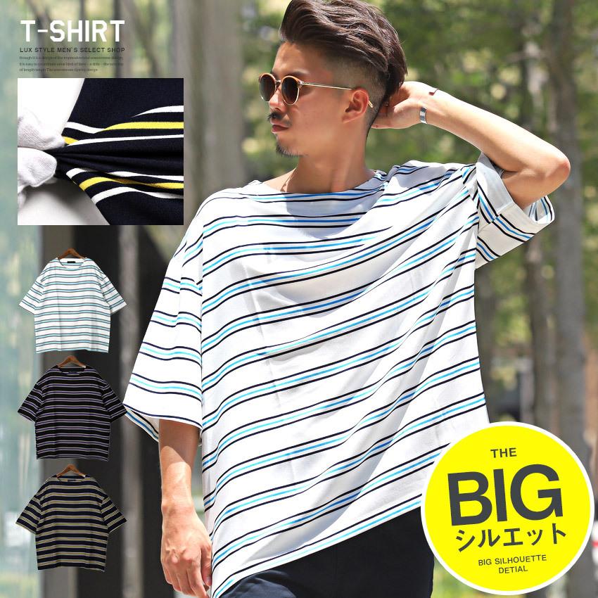 Tシャツ メンズ 半袖 5分袖 ボートネック ボーダー 総柄 マリン ビッグシルエット ストリート Pm 8610 Clothes Unit 通販 Yahoo ショッピング
