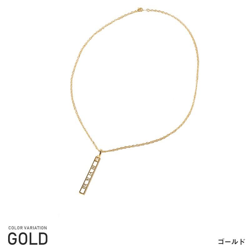 ▲メール便対象▲ ネックレス メンズ アクセサリー ローマ数字 プレート スティック ペンダント シンプル 小物 |  | 05