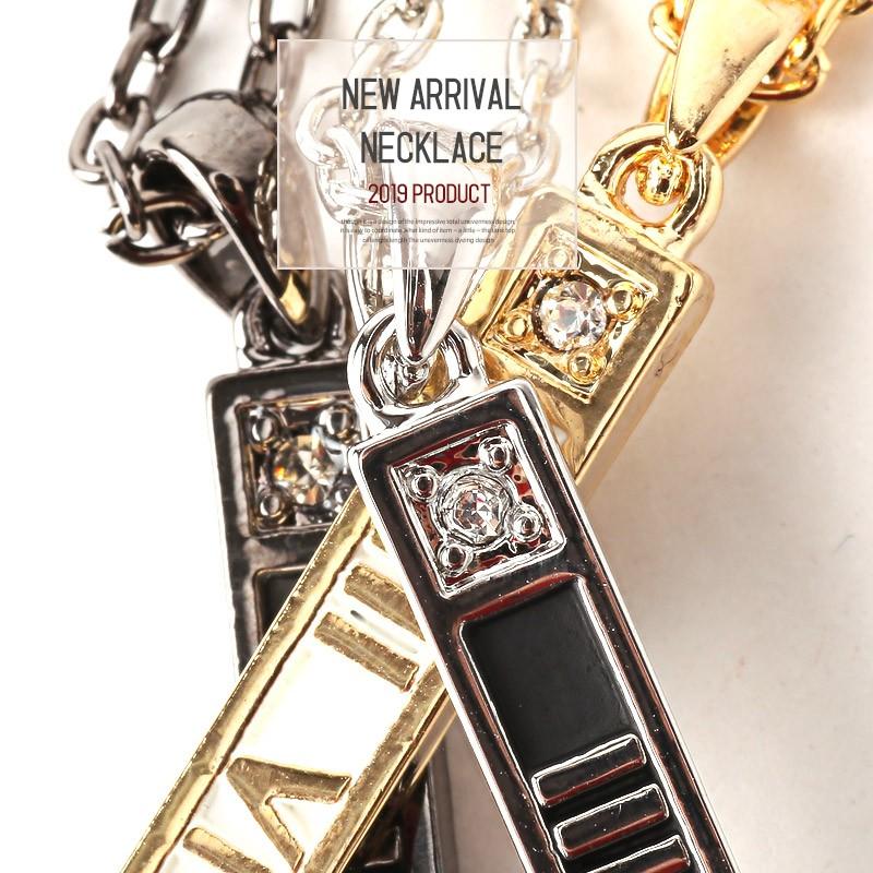 ▲メール便対象▲ ネックレス メンズ アクセサリー ローマ数字 プレート スティック ペンダント シンプル 小物 |  | 07