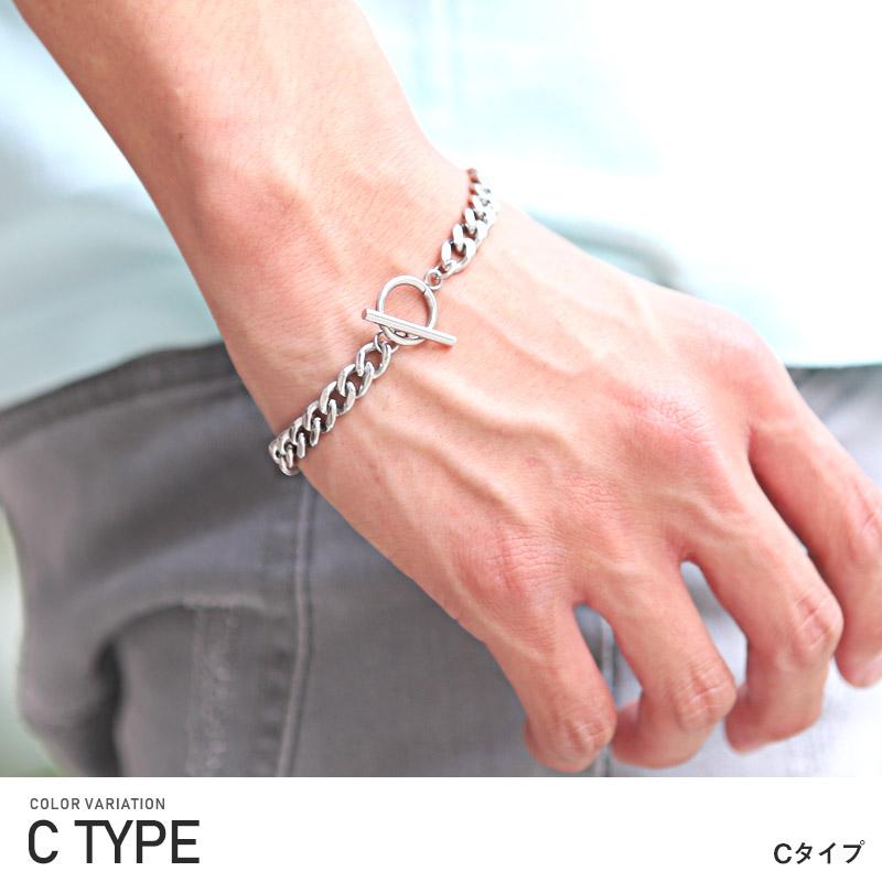 ▲メール便対象▲ ブレスレット メンズ チェーン ステンレス アクセサリー 喜平 フォックステール 大人 |  | 04