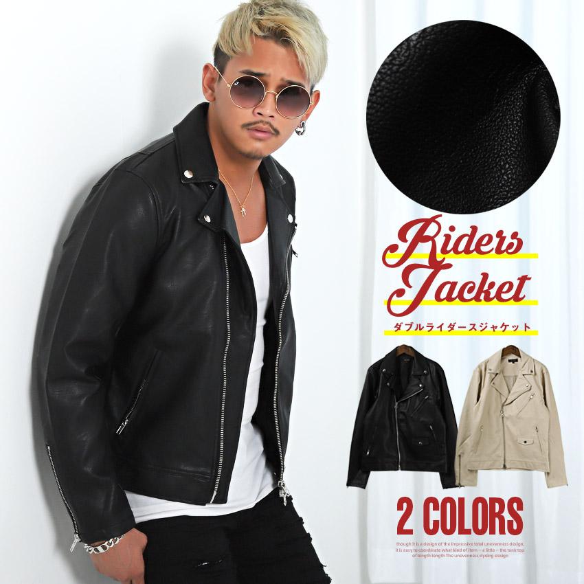 送料無料 ライダースジャケット メンズ ダブルライダース Puレザー 合皮 バイカー ビター系 Pm 9935 Clothes Unit 通販 Yahoo ショッピング