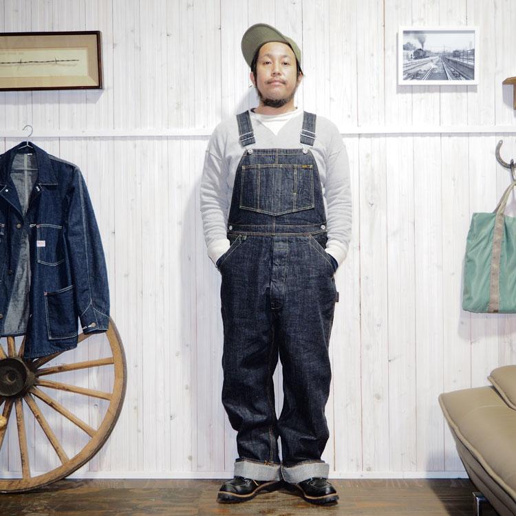 トロフィークロージング TROPHYCLOTHING デニムオーバーオール・1603W W KNEE CARPENTER OVERALL DIRT  DENIM