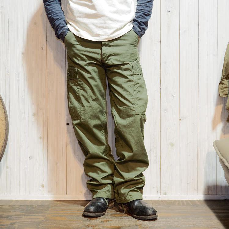 バズリクソンズ BUZZRICKSON'S カーゴパンツ ミリタリーパンツ・BR40927 TROUSERS,MEN'S,COTTON WIND RESISTANT POPLIN,OLIVE GREEN ARMY SHADE 107｜clothingstorespirits｜12